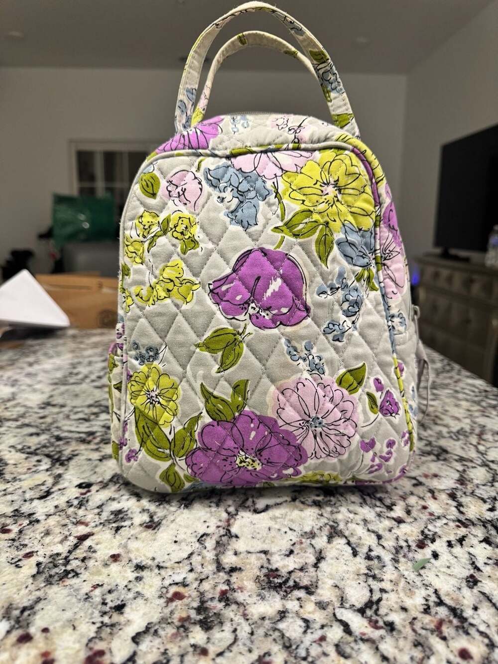 Vera Bradley Floral Quilted Insulated Lunch Tote Travel Cosmetic Bag